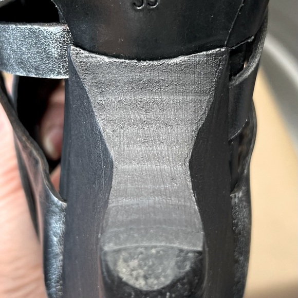 MARSELL LEATHER GLADIATOR SANDALS IN ACCIAIO-NERO WITH A ZIPPER ON BACK - Picture 9 of 13